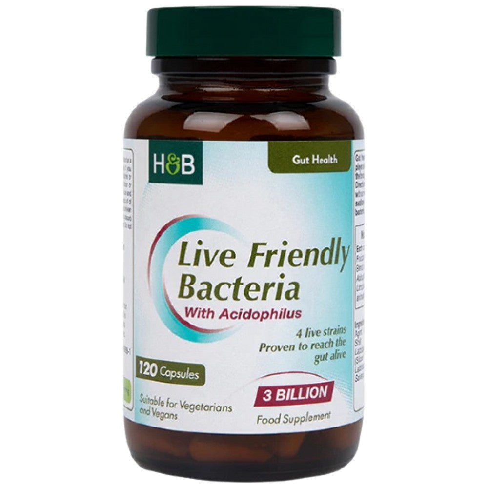 Live Friendly Bacteria | With Acidophilus 3 Billion - 120 капсули - Feel You