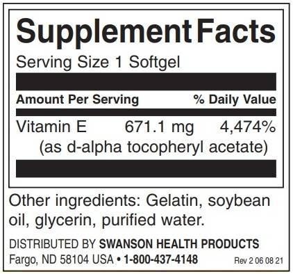Natural Vitamin E 1000 IU - 60 Гел капсули - Feel You
