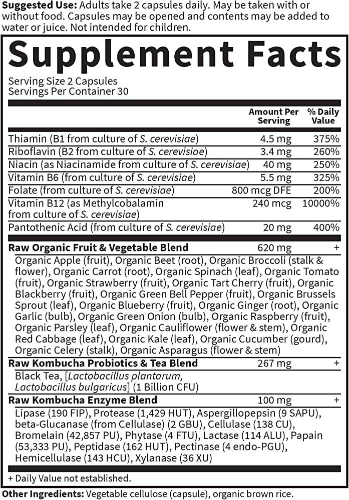 Vitamin Code / Raw Kombucha - 60 капсули - Feel You