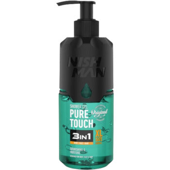Nishman - Pure Touch 3in1 Shower Gel - Sprchový gel na vlasy i tělo pro muže - 480ml