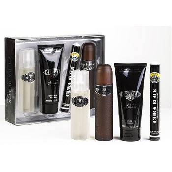 Cuba - Black Dárková sada EDT 100 ml, EDT 35 ml, After Shave ( voda po holení ) 100 ml a sprchový gel 200 ml - 100ml