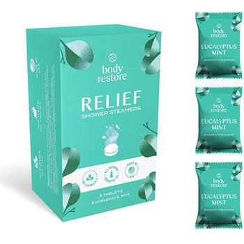 Body Restore - Shower Steamers Set ( Eukalyptus a Máta ) - Sada aromatických tablet do sprchy - 3.0ks