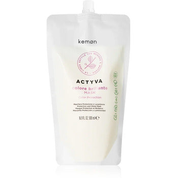 Kemon - Actyva Colore Brillante Protection and Shine Mask Refill - Náplň posilující masky pro lesk a ochranu barvených vlasů - 500ml