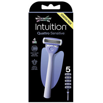 Wilkinson Sword - Intuition Quattro Sensitive - Holicí strojek + 5 hlavic