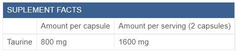 Taurine 1600 - 120 капсули - Feel You