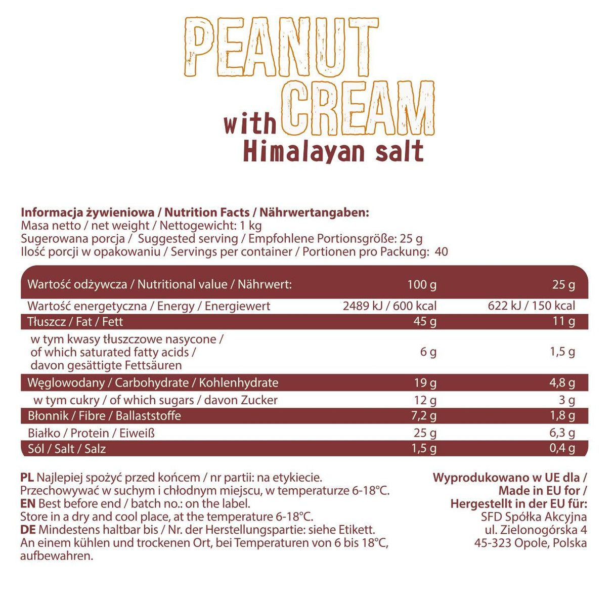 Peanut Cream with Himalayan Salt - 1000 грама - Feel You