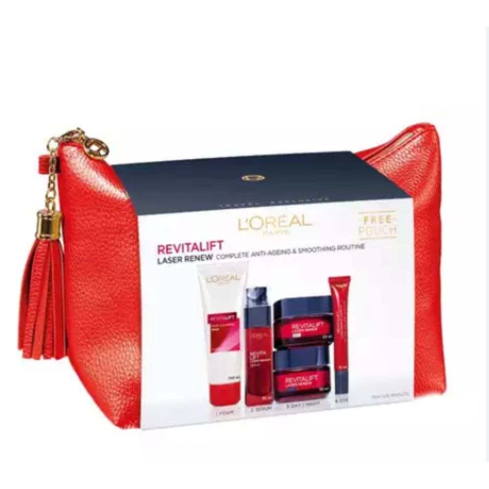 Set L'Oreal Paris: Revitalift Laser Renew, Cleansing, Cleansing Foam, 100 ml + Revitalift Laser Renew, Anti-Wrinkle, Eye Cream, 15 g + Revitalift Laser Renew, Serum, For Face, 30 ml + Revitalift Laser Renew, Hyaluronic Acid, Anti-Wrinkle, Night, Cream,...