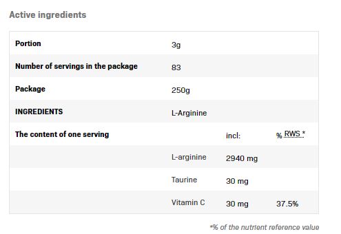 L-Arginine Powder - 0.250 кг - Feel You