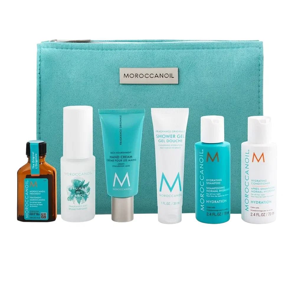Set Moroccanoil: Hydration, Paraben-Free, Hair Conditioner, Moisture And Shine, 70 ml + Hydration, Paraben-Free, Hair Shampoo, Moisture And Shine, 70 ml + The Original, Argan Oil, Hair Oil Treatment, For Nourishing, 25 ml + Fragrance Originale, Hydrati...
