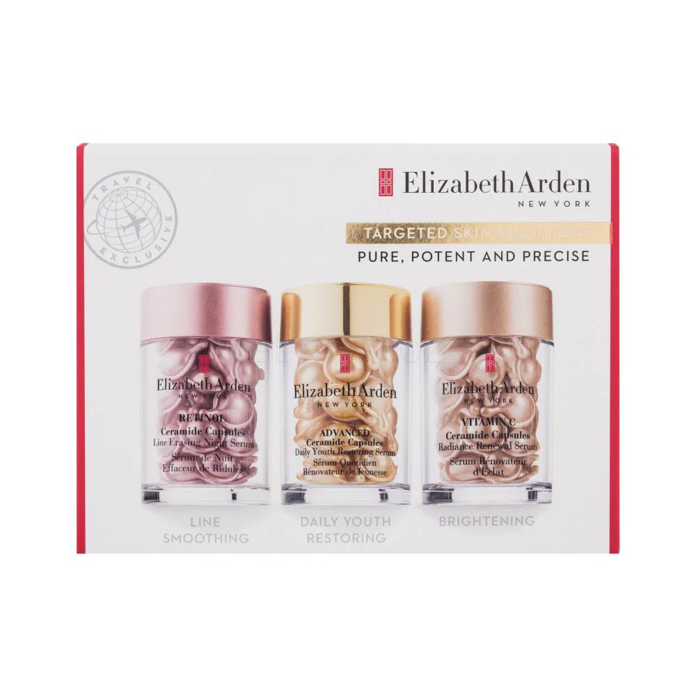 Set Elizabeth Arden: Retinol Ceramide, Reduces Fine Lines & Wrinkles, Daily, Serum Capsules, For Face & Neck, 30 pcs + Advanced Ceramide, Nourishing & Restoring, Morning & Evening, Serum Capsules, For Face & Neck, 30 pcs + Ceramide, Vitamin C, Brighten...
