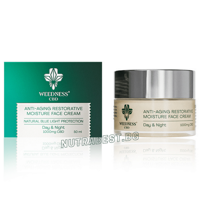 24-часов крем за лице против стареене | 1000mg СБД (50ml)  Weedness СБД - Feel You
