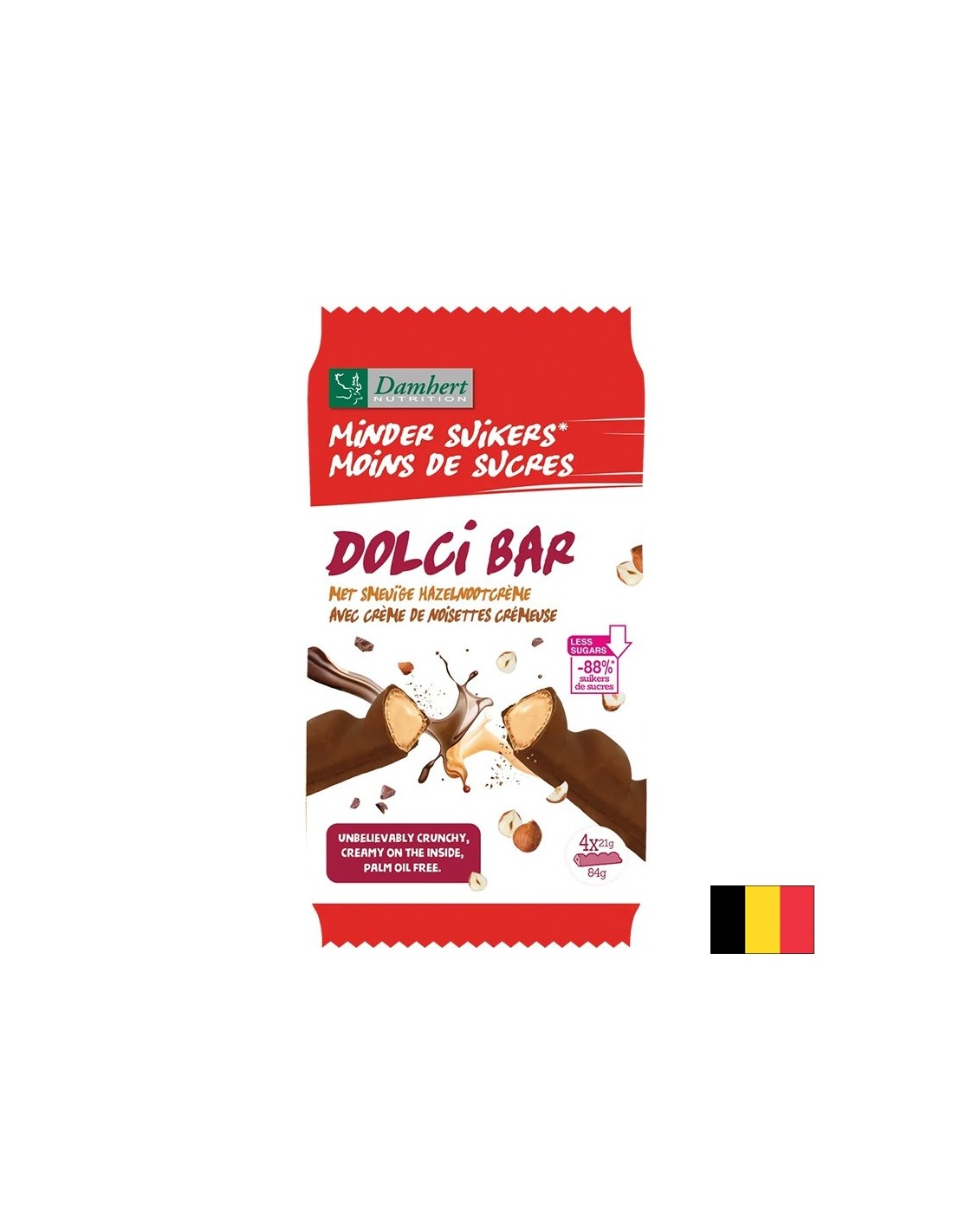Барчета с нежен лешников крем – 88% по-малко захар, без палмово масло, 84 g - Feel You
