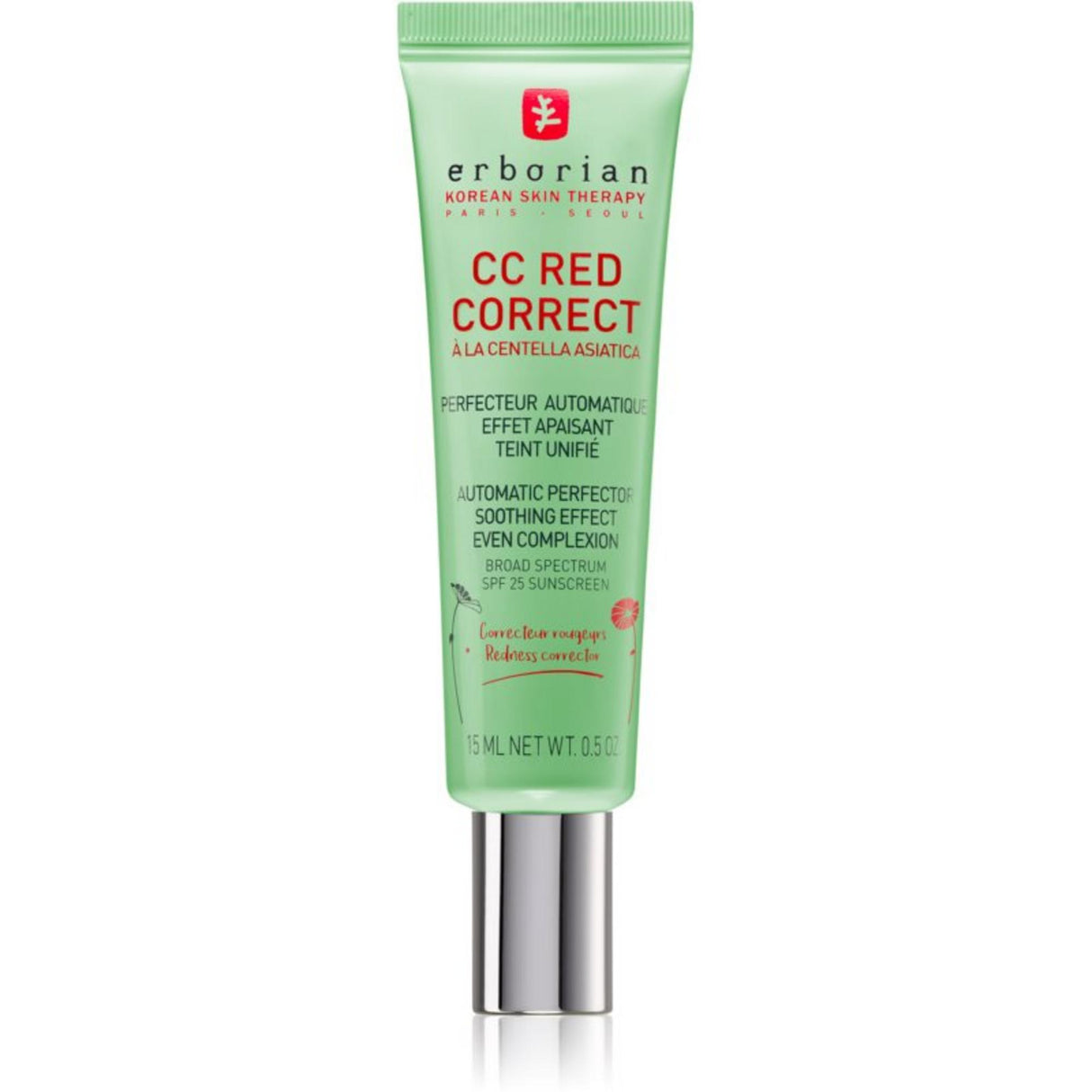 Erborian, CC Red Correct, Anti-Redness, Day, Cream, For Face, SPF 25, 15 ml