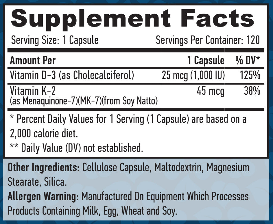Vitamin D-3 1000 IU & МK-7 45 mcg / 120 Vcaps