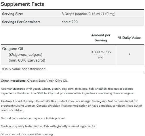 Essential Oils / Oil of Oregano / 30 ml