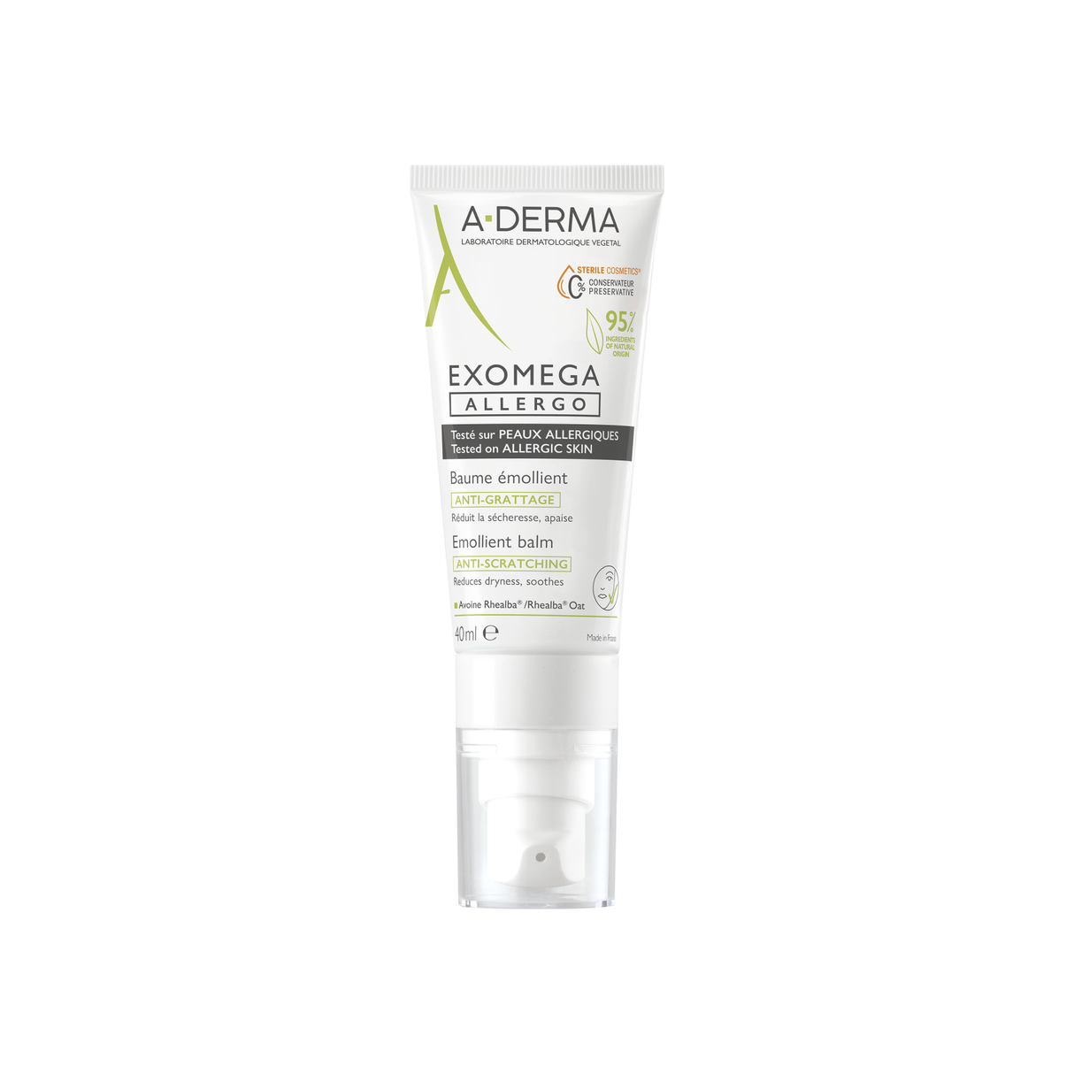 A-Derma, Exomega Allegro, Emollient, Balm, For Face, 40 ml - Feel You