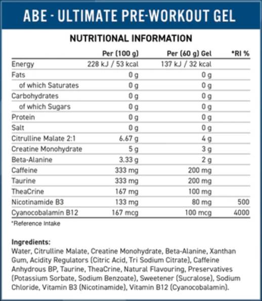 ABE Gel | All Black Everything Pre-Workout - 60 грама - Feel You