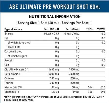 ABE Shot | All Black Everything Pre-Workout - 12 x 60 мл - Feel You