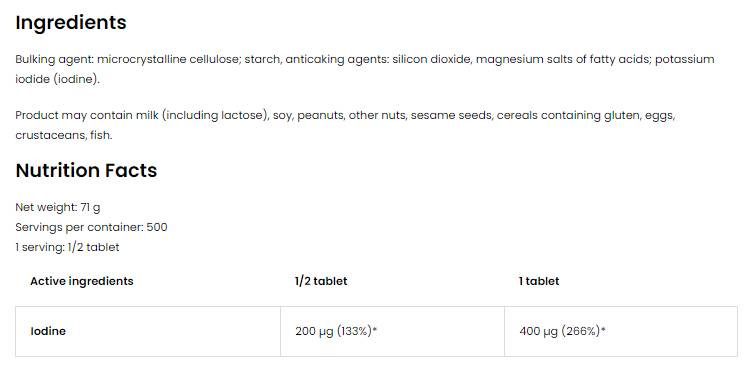 СРОЧЕН Iodine 400 mcg | Potassium Iodine 250 Таблетки - Feel You