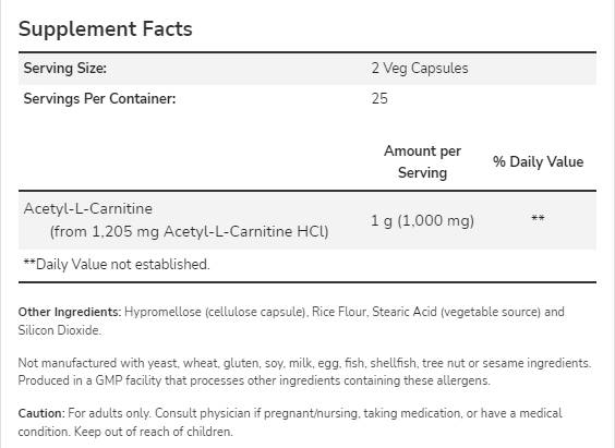 Acetyl L-Carnitine - 200 капсули - Feel You