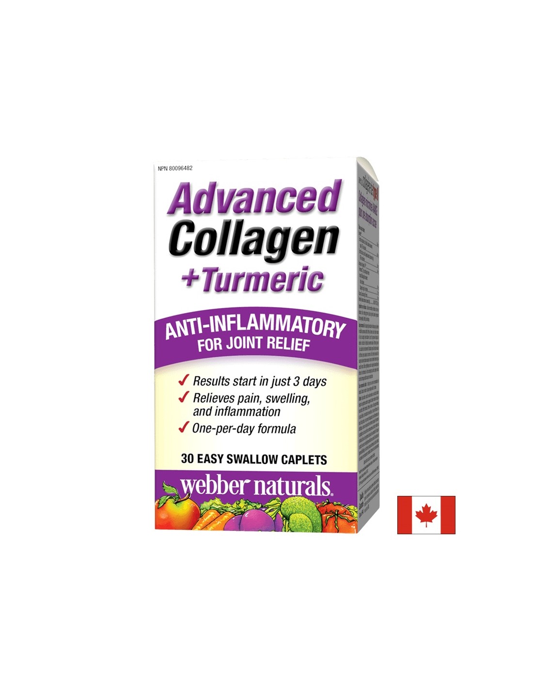 Advanced Collagen + Turmeric / Колаген и куркума за здравето на ставите, 30 мини каплети Webber Naturals - Feel You