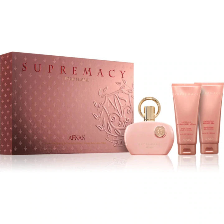 Afnan - Supremacy Pink Gift Set EDP 100 ml, shower gel 100 ml and body lotion 100 ml - 100ml - Feel You