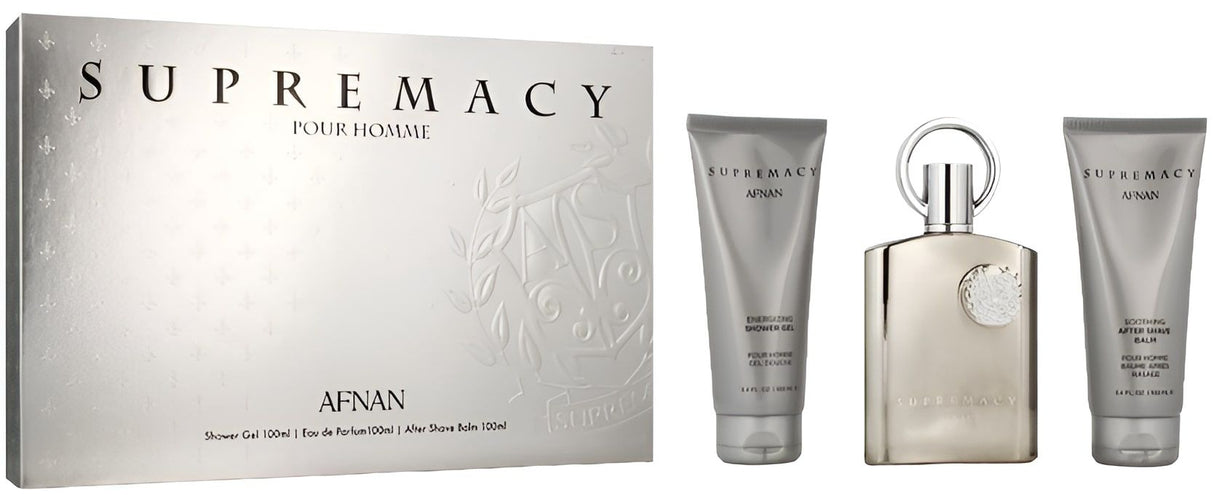 Afnan - Supremacy Silver Gift set EDP 100 ml, shower gel 100 ml and aftershave balm 100 ml - 100ml - Feel You