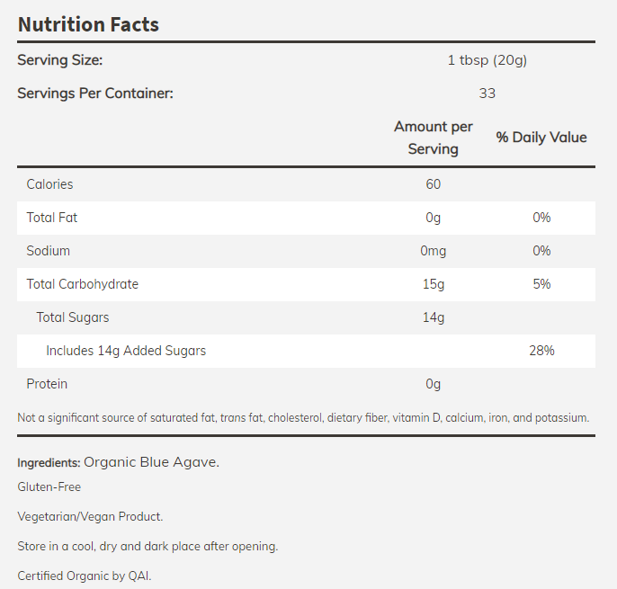 Agave Syrup Light Organic - 660 грама - Feel You