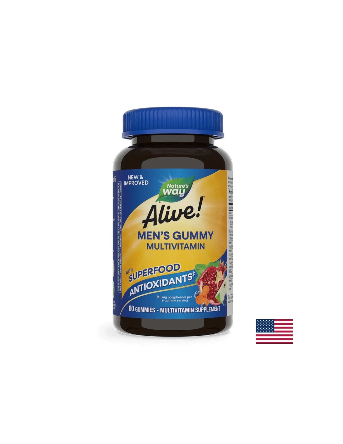 Alive! Mens Gummy Complete Multivitamin / Алайв! Мултивитамини за мъже, 60 желирани таблетки Nature’s Way - Feel You