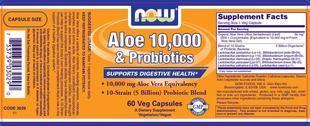 Aloe Vera 10,000 & Probiotics - 60 капсули - Feel You