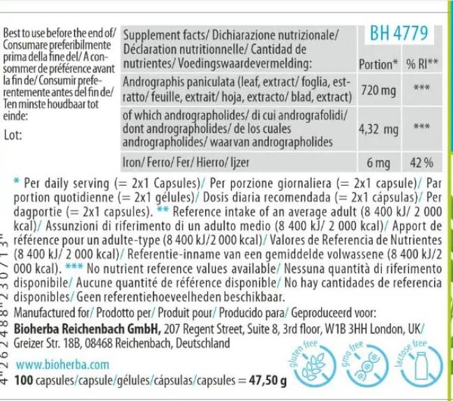 Andrographis - 100 капсули - Feel You