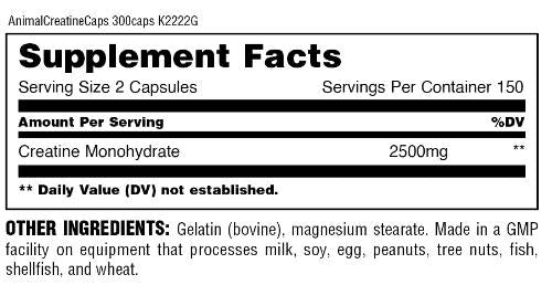 Animal Creatine Micronized Capsules - 300 капсули - Feel You