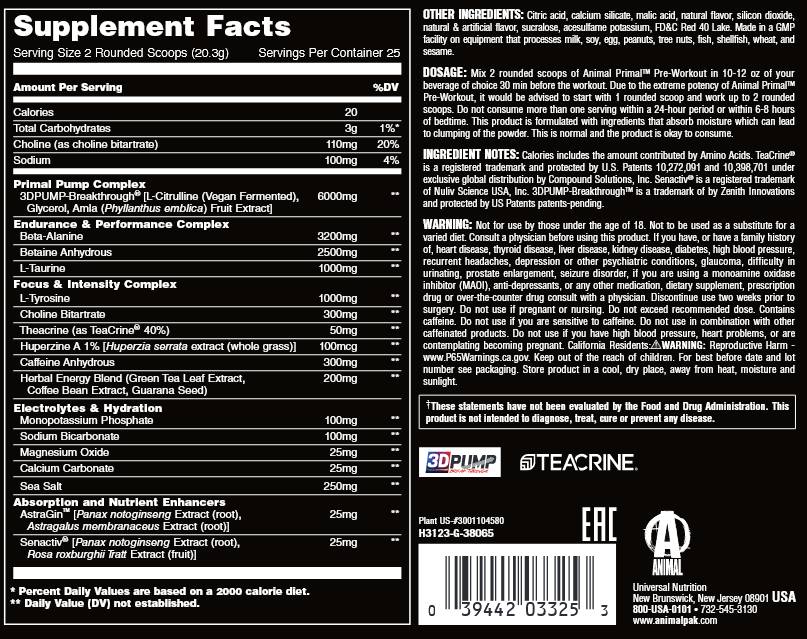 Animal Primal Preworkout | Comprehensive Preworkout Formula - 507 грама - Feel You