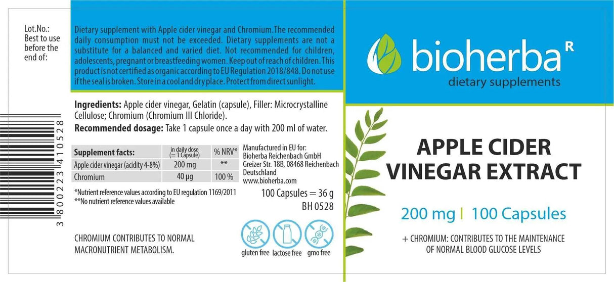 Apple Cider Vinegar Extract 200 mg - 100 капсули - Feel You