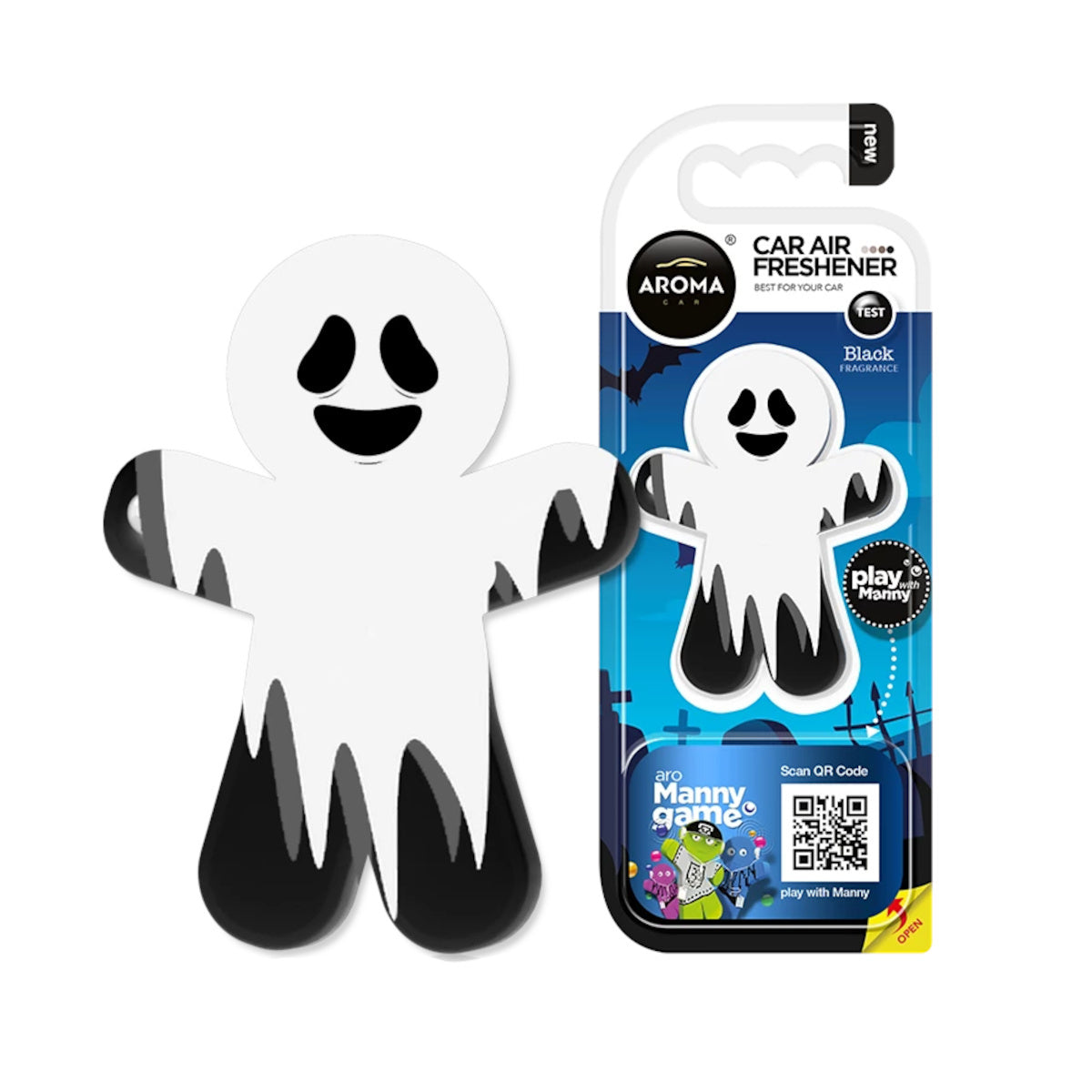 Aroma Car, Manny Ghost Black, Car Air Freshener - Feel You