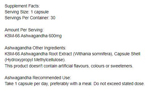 Ashwagandha 600 mg KSM-66 - 30 капсули - Feel You