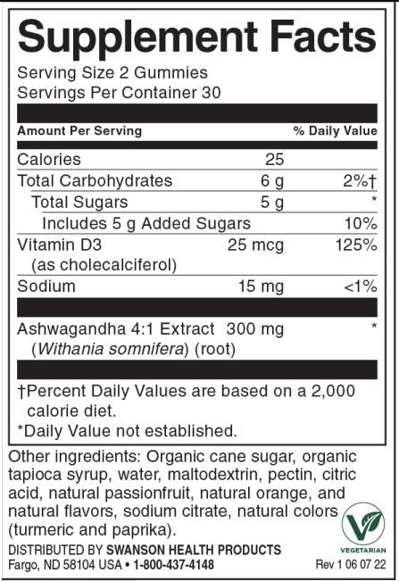 Ashwagandha Gummies with Vitamin D | Passion Fruit Orange 60 Дъвчащи таблетки - Feel You