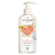 Attitude - Baby Leaves Kids Body Soap and Shampoo 2 in 1 with Pear Juice Scent 473 ml - Feel You