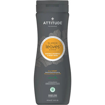 Attitude - Super Leaves Shampoo & Body Wash - Přírodní pánský šampon a tělové mýdlo 2v1 - 473ml - Feel You