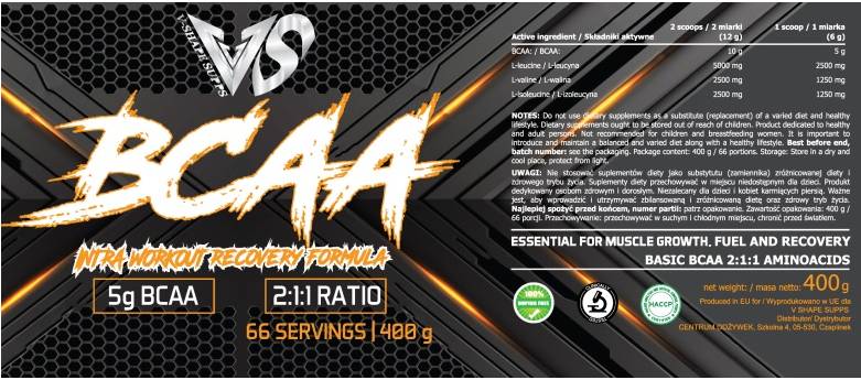 BCAA 2:1:1 | Intra Workout Recovery Formula - 400 грама - Feel You