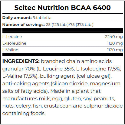 BCAA 6400 / 375 Tabs. - Feel You