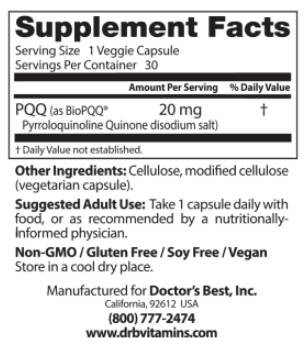 BEST PQQ 20 mg / BioPQQ® - 30 капсули - Feel You