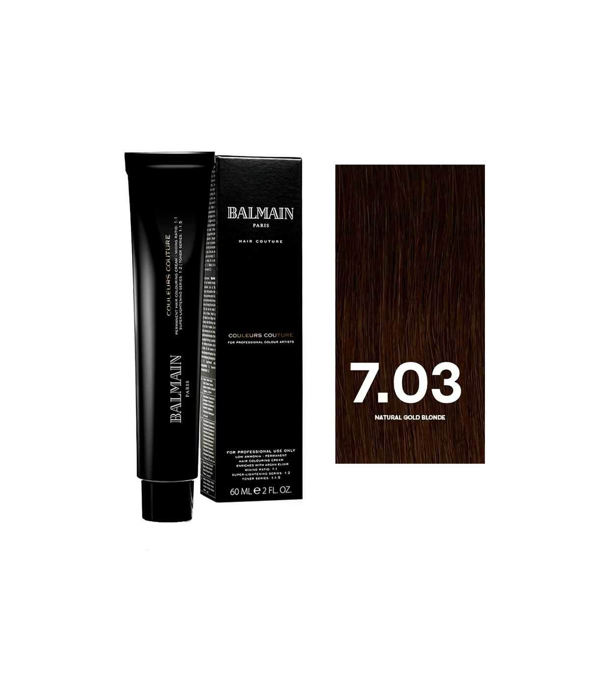 Balmain Professionnel, Couleurs Couture, Permanent Hair Dye, 7.03 Natural Gold Blonde, 60 ml - Feel You