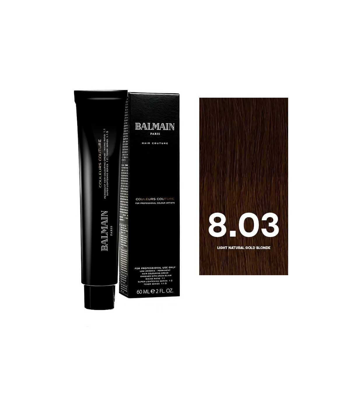 Balmain Professionnel, Couleurs Couture, Permanent Hair Dye, 8.03 Light Natural Gold Blonde, 60 ml - Feel You