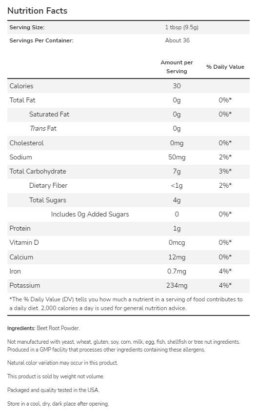 Beet Root Powder - 340 грама - Feel You