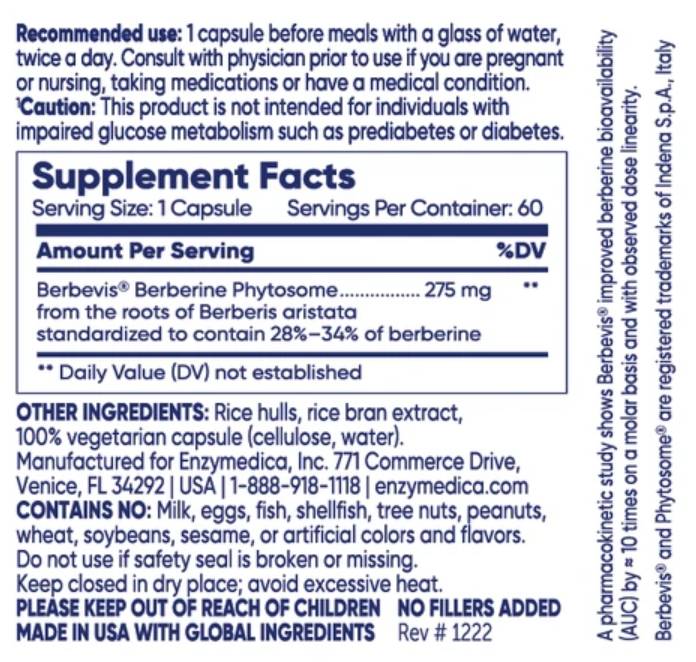 Berberine Phytosome | with Berbevis® - 60 капсули - Feel You