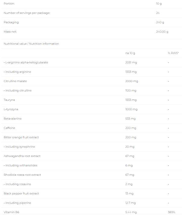 Bestia | Ultimate Pre-Workout Formula - 240 грама - Feel You