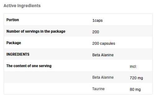 Beta Alanine / 200 Caps - Feel You