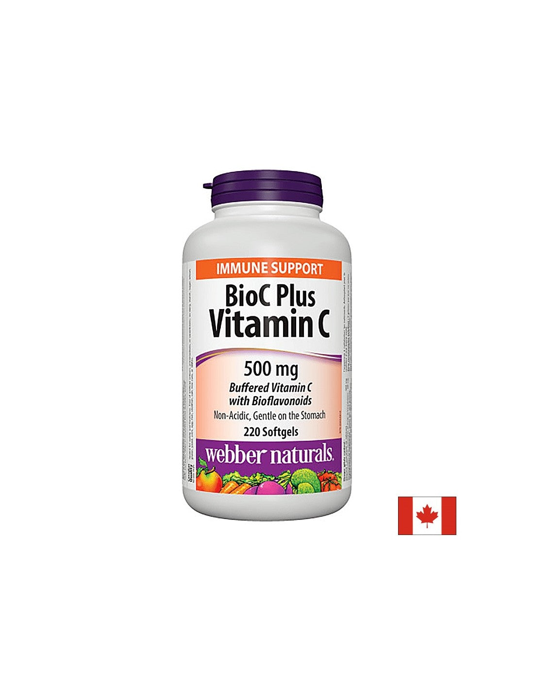 BioC Plus Vitamin C 500 mg - Витамин С 500 mg (буфериран) с Биофлавоноиди 60 mg, 220 софтгел капсули - Feel You