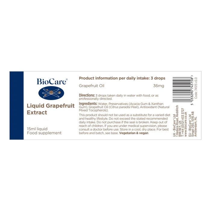Грейпфрут Екстракт / BioCare Grapefruit Extract 15ml - Feel You